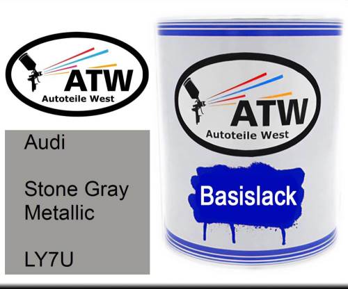 Audi, Stone Gray Metallic, LY7U: 1L Lackdose, von ATW Autoteile West.